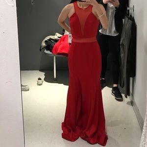 WORN ONCE RED MESH FORMAL DRESS SIZE 1